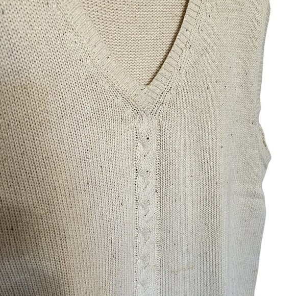 Country Cottons Cross Creek Men's Sweater Vest Cream Size M Silk Cotton Blend - Picture 6 of 8